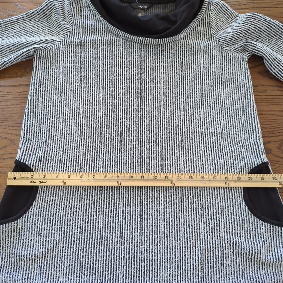 Ali Miles Striped Black White Cowl‎ Neck Tunic with pockets and 3/4 Sleeves Sz M - Picture 10 of 14